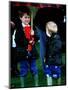 Prince Harry on right with Prince William at a polo match in Cirencester-null-Mounted Premium Photographic Print