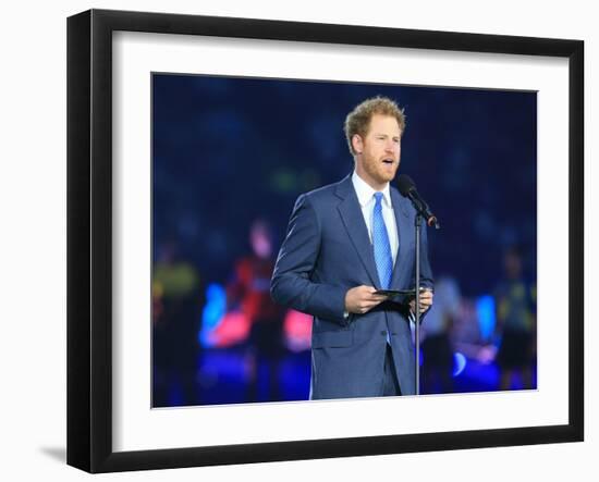 Prince Harry opening the Rugby World Cup 2015-Associated Newspapers-Framed Photo