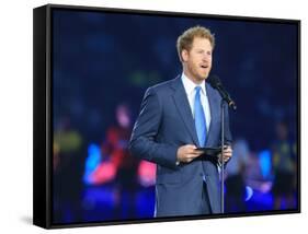 Prince Harry opening the Rugby World Cup 2015-Associated Newspapers-Framed Stretched Canvas