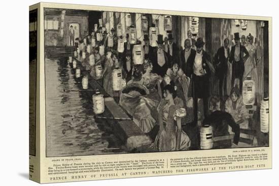 Prince Henry of Prussia at Canton, Watching the Fireworks at the Flower-Boat Fete-Frank Craig-Stretched Canvas