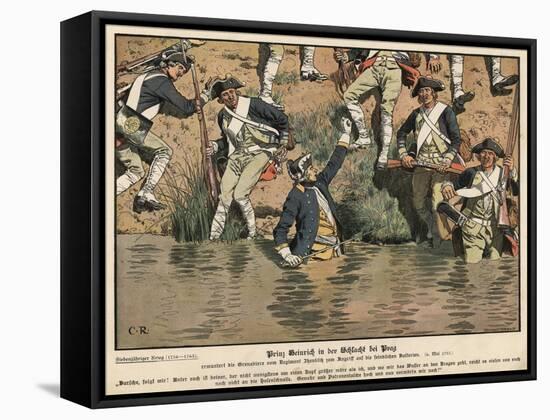 Prince Henry of Prussia at the Battle of Prague-Carl Rochling-Framed Stretched Canvas