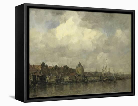 Prince Henry Quay with the Schreierstoren on the Outside Amsterdam-Jacob Maris-Framed Stretched Canvas