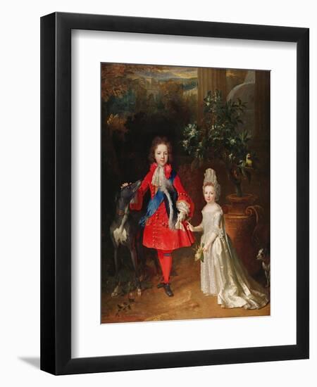 Prince James Francis Edward Stuart and Princess Maria Theresa Stuart, 1695-Nicolas de Largilliere-Framed Giclee Print