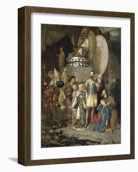 Prince Michael of Chernigov at the Camp of Batu Khan, 1246-Vasily Smirnov-Framed Giclee Print