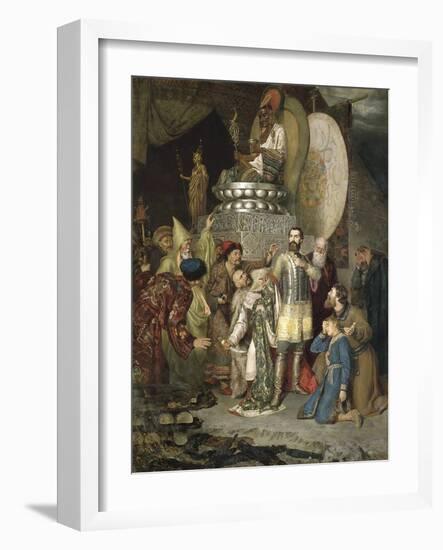 Prince Michael of Chernigov at the Camp of Batu Khan, 1246-Vasily Smirnov-Framed Giclee Print