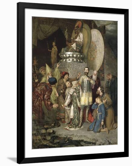 Prince Michael of Chernigov at the Camp of Batu Khan, 1246-Vasily Smirnov-Framed Giclee Print