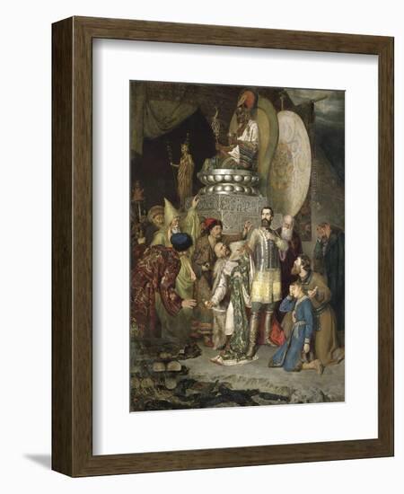 Prince Michael of Chernigov at the Camp of Batu Khan, 1246-Vasily Smirnov-Framed Premium Giclee Print