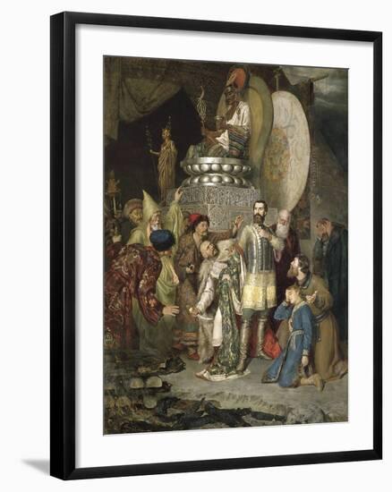 Prince Michael of Chernigov at the Camp of Batu Khan, 1246-Vasily Smirnov-Framed Giclee Print