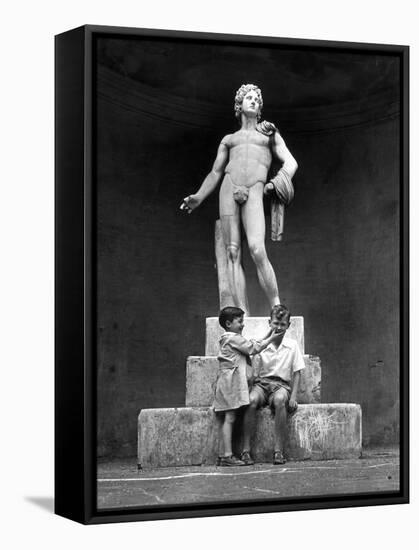 Prince of Naples Victor Emmanuel Getting Himself Identified by a Little Blind Boy-John Phillips-Framed Stretched Canvas