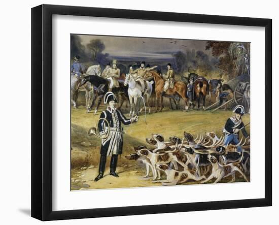 Prince of Wagram's Hunt, Painting by Francois Gabriel Guillaume Lepaulle (1804-1886)-null-Framed Giclee Print