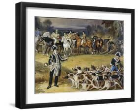 Prince of Wagram's Hunt, Painting by Francois Gabriel Guillaume Lepaulle (1804-1886)-null-Framed Giclee Print