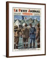 Prince of Wales Edward VIII and Marshal Hubert Lyautey Congratulating French Boy-Scouts-null-Framed Giclee Print