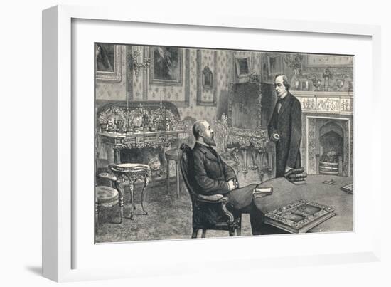Prince of Wales Visiting Lord Beaconsfield at Hughenden Manor, 1896-null-Framed Giclee Print
