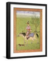 Prince on Horseback-17th Century Mughal School-Framed Premium Giclee Print