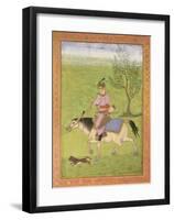 Prince on Horseback-17th Century Mughal School-Framed Premium Giclee Print