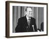 Prince Philip giving a lecture at Hudson Bay House-Associated Newspapers-Framed Photo