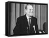 Prince Philip giving a lecture at Hudson Bay House-Associated Newspapers-Framed Stretched Canvas