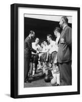 Prince Philip Meets the Bolton Players at the FA Cup Final Against Manchester United-null-Framed Photographic Print