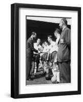 Prince Philip Meets the Bolton Players at the FA Cup Final Against Manchester United-null-Framed Photographic Print