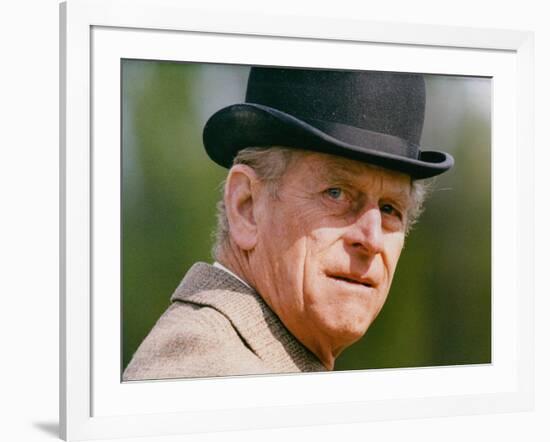 Prince Philip wearing a bowler hat-Associated Newspapers-Framed Photo