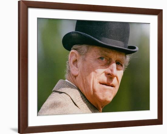 Prince Philip wearing a bowler hat-Associated Newspapers-Framed Photo