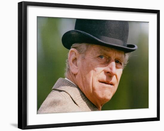 Prince Philip wearing a bowler hat-Associated Newspapers-Framed Photo