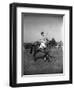 Prince Philips Rides Along on Horseback Holding Polo Stick During Game-null-Framed Photographic Print