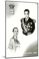 Prince Rainier III of Monaco and Grace Kelley Wedding Commemorative-null-Mounted Art Print
