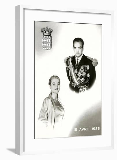 Prince Rainier III of Monaco and Grace Kelley Wedding Commemorative-null-Framed Art Print