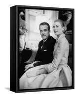 Prince Rainier III with Actress Grace Kelly at the Announcement of Their Engagement-Howard Sochurek-Framed Stretched Canvas