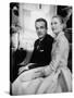 Prince Rainier III with Actress Grace Kelly at the Announcement of Their Engagement-Howard Sochurek-Stretched Canvas