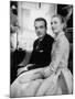 Prince Rainier III with Actress Grace Kelly at the Announcement of Their Engagement-Howard Sochurek-Mounted Premium Photographic Print