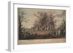 Prince Regent, William III of Prussia, Alexander I, General Blücher and Hetman Platov Review Troops-Alexander Ivanovich Sauerweid-Framed Giclee Print