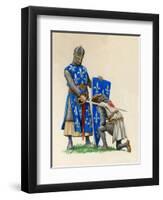 Prince Richard, the Future Richard the Lionheart, Being Knighted by King Louis of France-Peter Jackson-Framed Premium Giclee Print