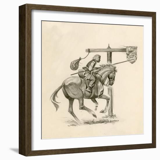 Prince Richard, the Future Richard the Lionheart, Practising at the Quintain-Peter Jackson-Framed Premium Giclee Print