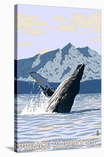 Prince Rupert, BC Canada - Humpback Whale-Lantern Press-Stretched Canvas