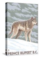 Prince Rupert, BC Canada - Wolf Scene-Lantern Press-Stretched Canvas