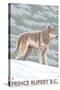 Prince Rupert, BC Canada - Wolf Scene-Lantern Press-Stretched Canvas