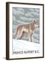 Prince Rupert, BC Canada - Wolf Scene-Lantern Press-Framed Art Print