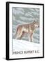 Prince Rupert, BC Canada - Wolf Scene-Lantern Press-Framed Art Print