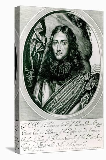 Prince Rupert of the Rhine Engraved by William Faithorne-William Dobson-Stretched Canvas