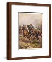 Prince Rupert of the Rhine Leads a Cavary Charge at the Battle of Edgehill-null-Framed Art Print