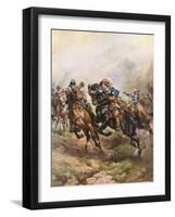 Prince Rupert's Cavalry Charge at Edgehill, 1642-Henry Payne-Framed Giclee Print