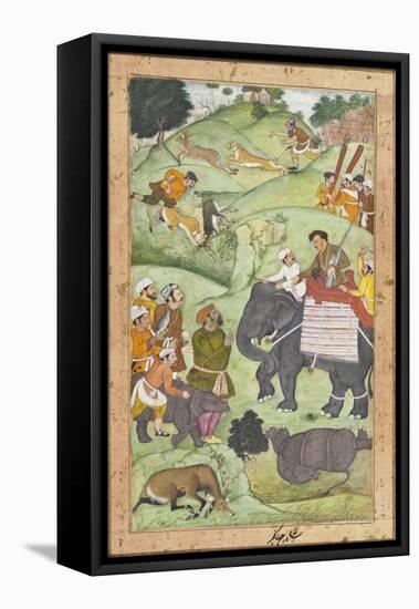 Prince Salim at a Hunt-null-Framed Stretched Canvas
