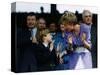 Prince William and Mother Diana at the Ladies Wimbledon Final July 1991-null-Stretched Canvas