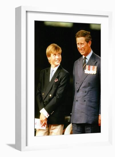 Prince William and Prince Charles  in 1995-Associated Newspapers-Framed Photo