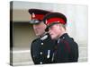 Prince William and Prince Harry after The Sovereign's Parade that marked the completion of Prince H-null-Stretched Canvas