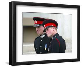 Prince William and Prince Harry after The Sovereign's Parade that marked the completion of Prince H-null-Framed Photographic Print