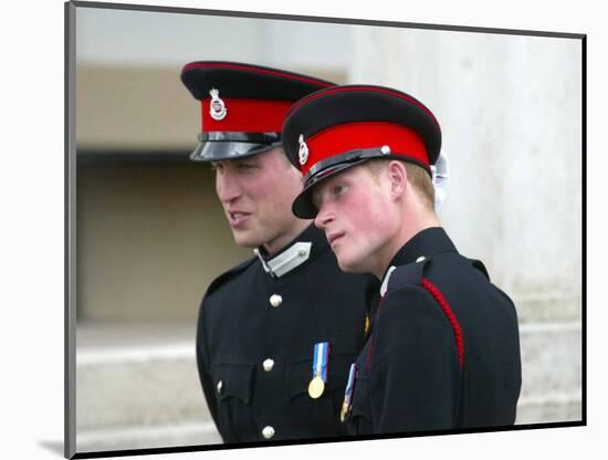 Prince William and Prince Harry after The Sovereign's Parade that marked the completion of Prince H-null-Mounted Photographic Print