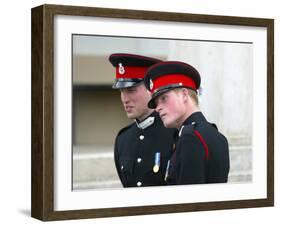 Prince William and Prince Harry after The Sovereign's Parade that marked the completion of Prince H-null-Framed Photographic Print